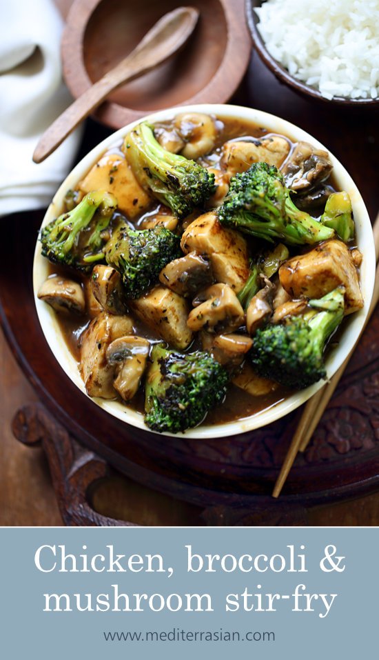 Chicken, broccoli and mushroom stir-fry