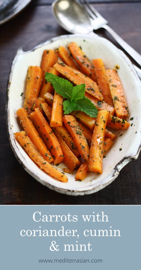 Carrots with coriander, cumin and mint