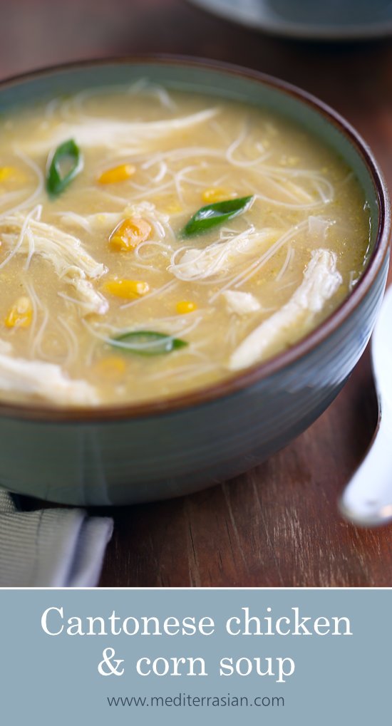 Cantonese chicken and corn soup