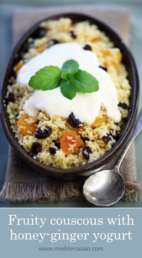 Fruity couscous with honey-ginger yogurt