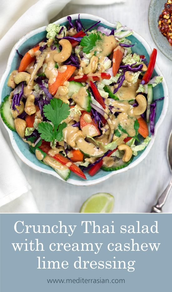 Crunchy Thai salad with creamy cashew-lime dressing