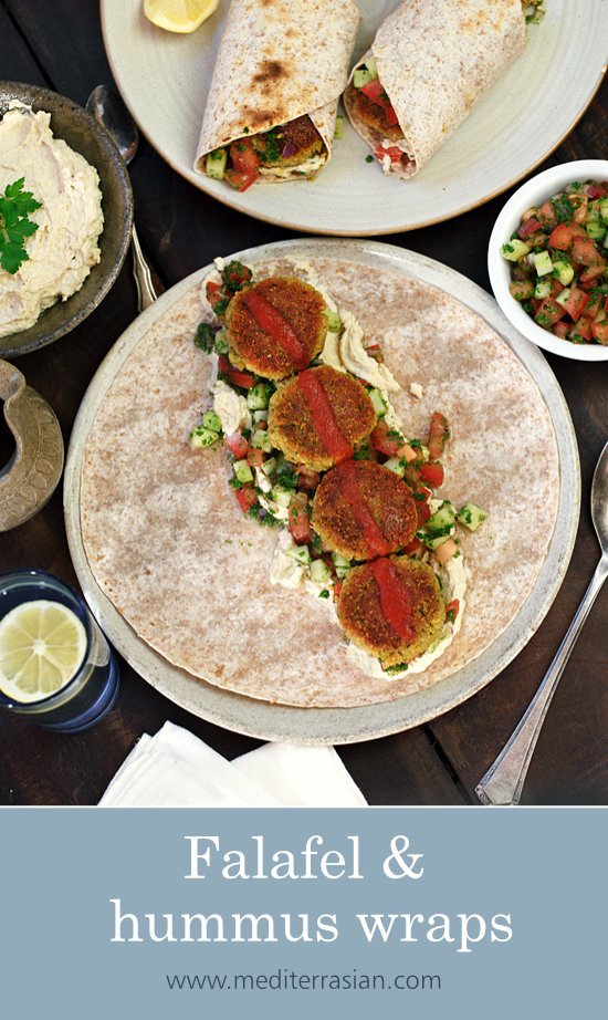 Falafel and hummus wraps