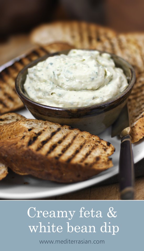 Creamy feta and white bean dip