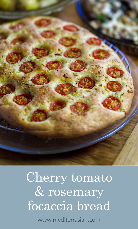 Cherry tomato and rosemary focaccia bread