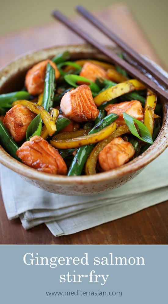 Gingered salmon stir-fry