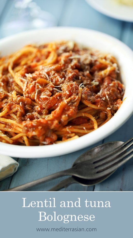 Lentil and tuna Bolognese