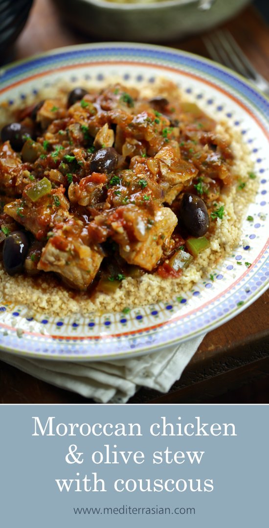 Moroccan chicken and olive stew with couscous