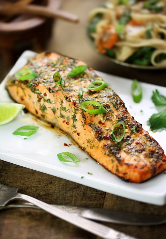 Thai-spiced baked salmon