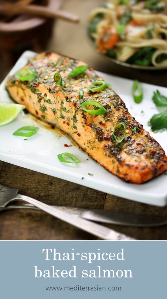 Thai-spiced baked salmon