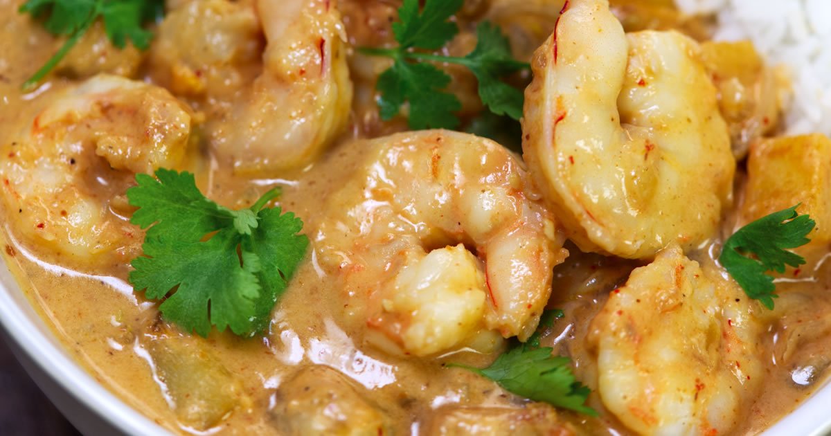 Thai Massaman curry with shrimp